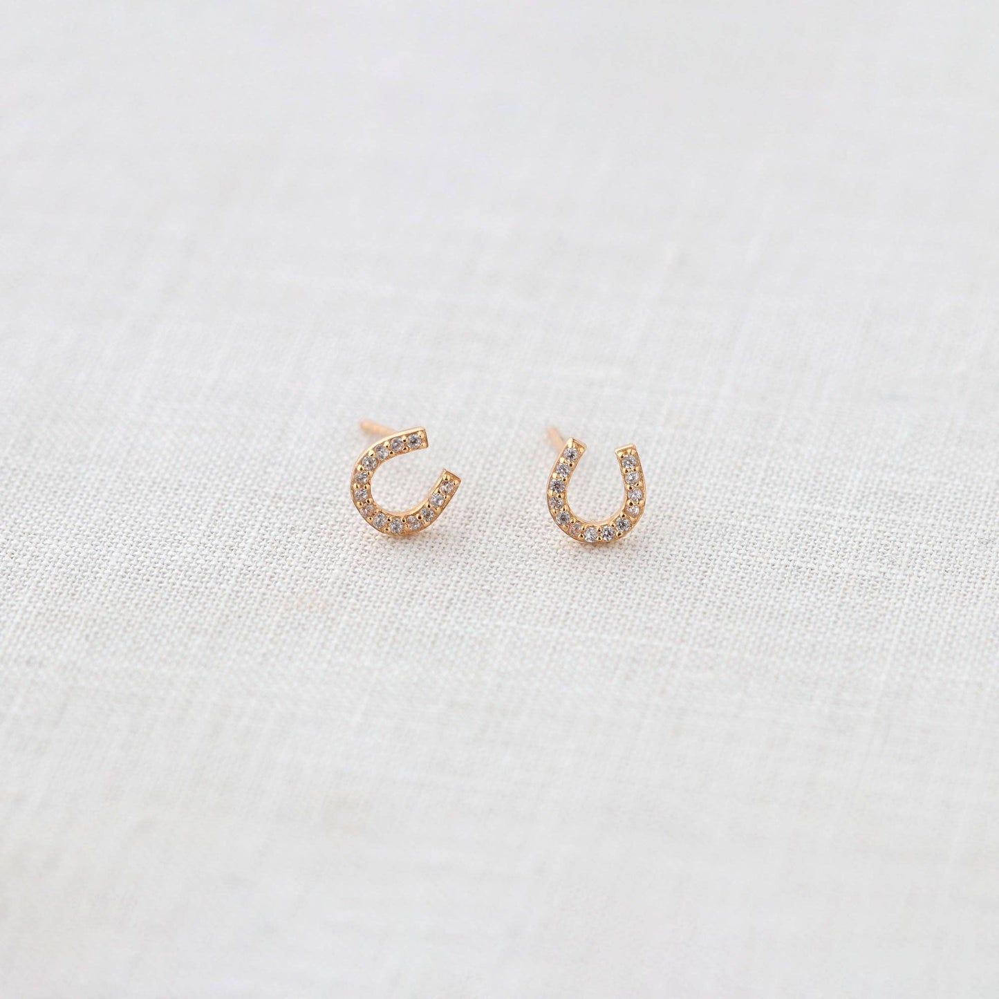 Horseshoe Crystal Stud Earrings