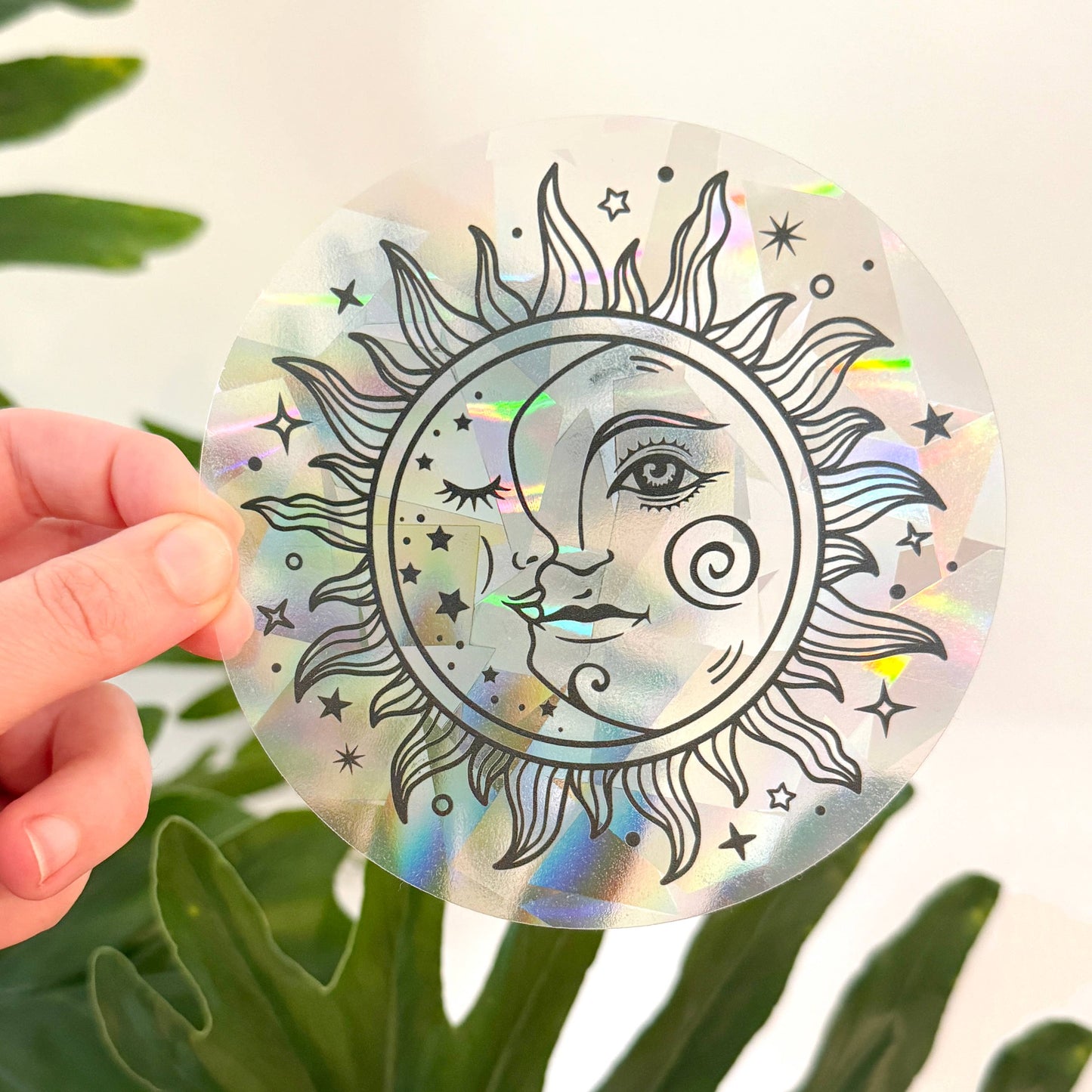 Sun and Moon Celestial Suncatcher Window Decal