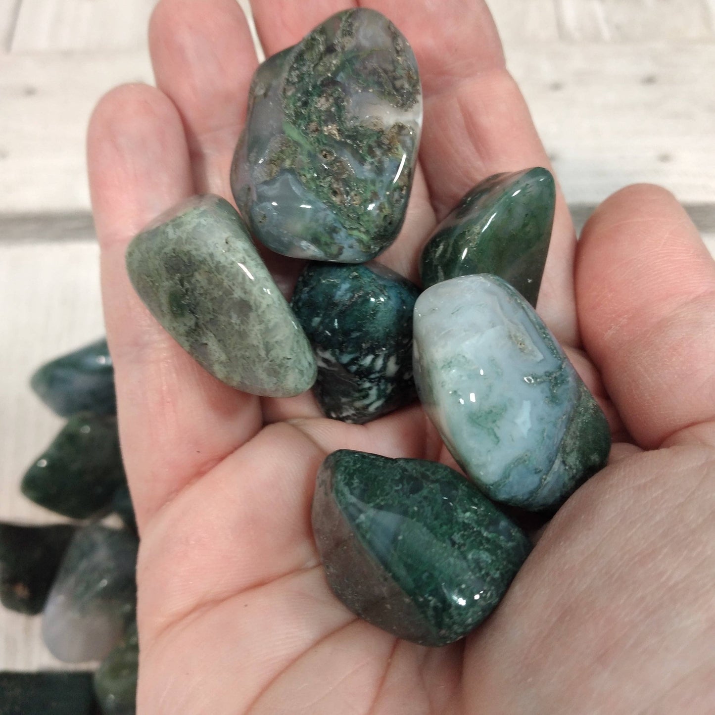 Tumbled Crystal - Moss Agate