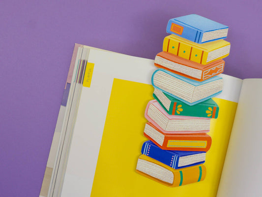 Book Stack Die-Cut Bookmark
