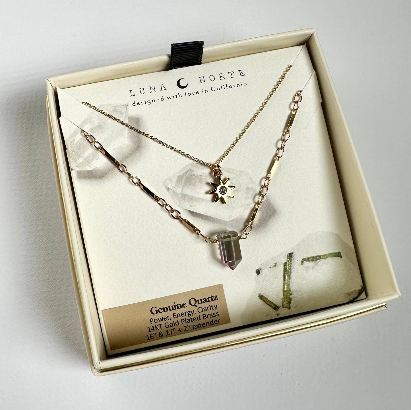 Reflective Gemstone Necklace Set - Mystic Quartz