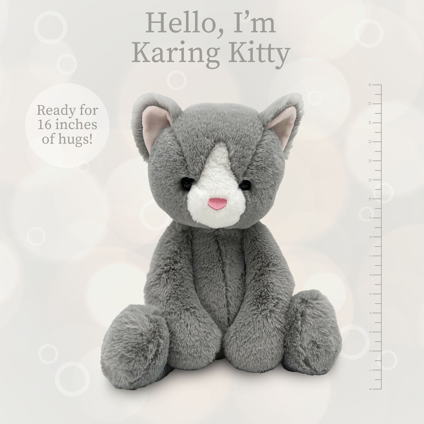World's Softest Lushee 16 inch - Karing Kitten Gry Plush Toy